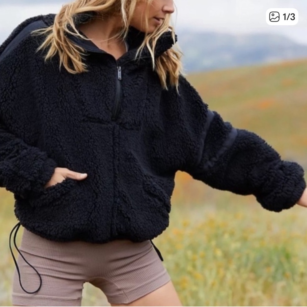 Free People Nantucket Fleece in Black Size M